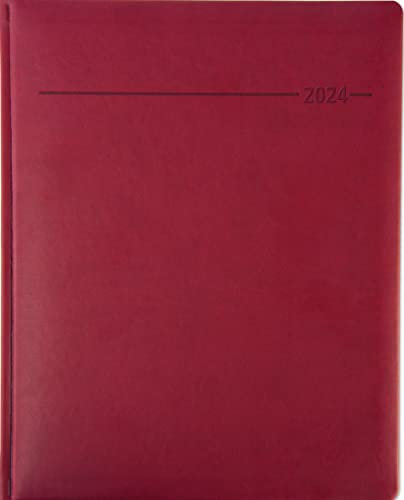 Manager-Timer Tucson rot 2024 - Cheftimer 21,7x26,6 cm - 1 Woche 2 Seiten - 160 Seiten - Tucson-Einband - Alpha Edition