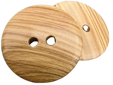 BOTIBOTON - 25 Olivenholzknöpfe - 2 Löcher - WENDBAR (10, 12, 15, 18, 20 und 25 mm) - Nähzubehör - Hergestellt und versandt aus SPANIEN (25 mm)