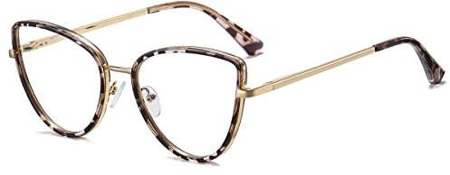 kachawoo Frauen Mode Brillen Rahmen Cat Eye Blaues Licht Computer Gläser TR90 Metall Brillen
