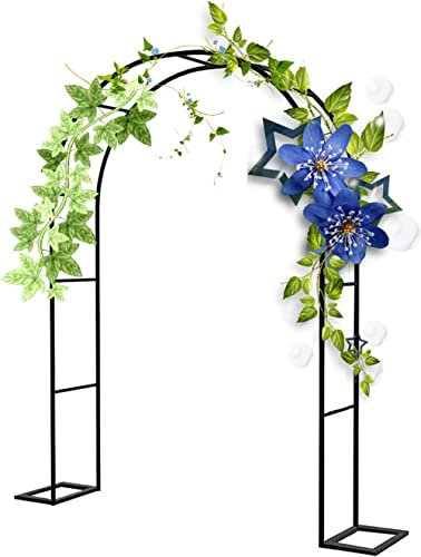 120X220cm Arceau À Rosiers Tuteur Décoration Extérieure, Arche De Jardin Solide 180X220cm 240X220cm Noir, Arcade en Métal Treillis Résistant pour Plantes Grimpantes,Blanc,W1.2M*H2.2M