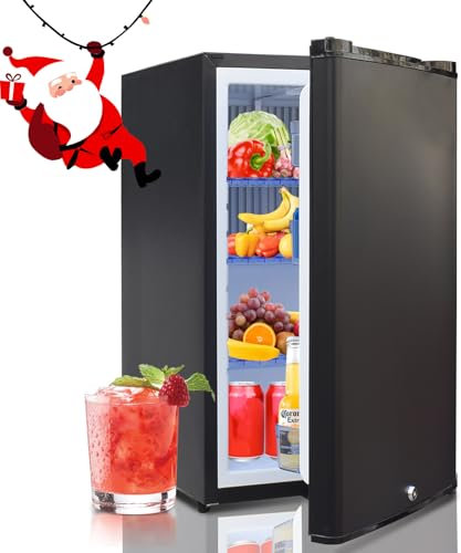 Techomey 12V Fridge 50L, Silent 12 Volt Fridge with Lock, Campervan Refrigerator 12v 240v for Caravan, Motorhome, Boat, Truck, Bedroom, 0-10℃