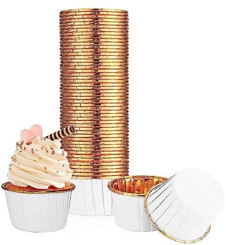 Lot de 100 caissettes à cupcakes, moules à muffins en papier sulfurisé pour la maison,caissettes à muffins en papier d'aluminium jetables pour anniversaire, mariage, fête de Noël
