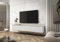 Arthauss Black Floating TV Cabinet with Storage 175cm - Stylish Floating Entertainment Centre, Wall Mounted Media Console, Floating TV Shelf - Modern Floating TV Stand for Contemporary Homes