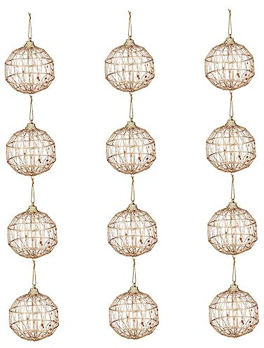 12st Weihnachtskugeln Baumschmuck Im Freien Weihnachtsdekoration Weihnachtskugel-Ornamente Christbaumschmuck Zum Aufhängen Hochzeitsdekoration Zum Aufhängen Eisenkugel 6cm