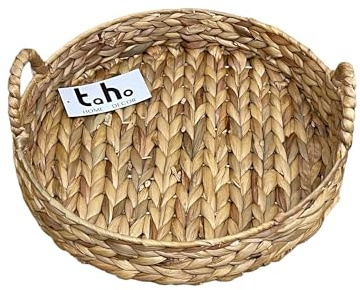 Taho Handcrafted Water Hyacinth Breakfast/Serving Tray with Handles (35cm)