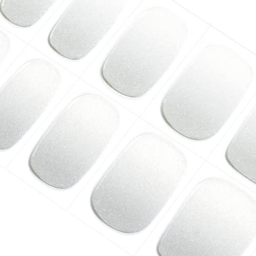 DANNI & TONI 28 Stickers Ombre Fine Glitter Semi Cured Nail Wraps Soft Self-Adhesive Gel Nail Stickers,Salon-Quality Gel Nail Polish Strips Manicure Stickers Set (Marshmallow Ombre)