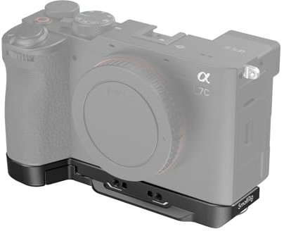 SMALLRIG Base Plate for Sony A7C II/A7CR, Bottom Mount Plate (Black) with Built-in Quick-Release Plate for Arca, QD Socket, Strap Slot, 1/4-20 Threaded Hole - 4438