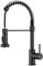 FORIOUS Black Kitchen Tap, Spring Kitchen Sink Mixer Taps with Pull Down Sprayer, Commercial Faucet Single Handle Lever, High Arc Swivel 360 with 2 Spray Mode