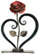 awakentti Eisen Rose mit Ständer Künstliche Blumen Metall Blumen Metall Rose Ständer für Desktop Schlafzimmer Romantisches Geschenk für Frau Freundin Mutter