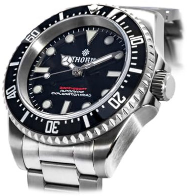 NIADI Thorn Titan Metall mit Helium Auspuff Ventil Taucheruhren Deep Waterproof NH35 Automatische Mechanische Armbanduhren, V 2, Modern