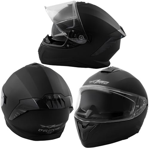 A-Pro Integralhelm Motorradhelm Rollerhelm Innensonnenblende Helm Matt Schwarz S