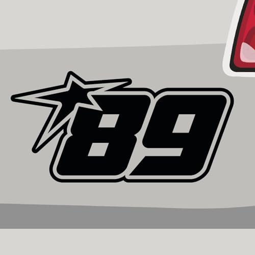 Stickerfreaks Startnummer 89 Aufkleber Number Sticker Track Race Star Auto Bike Vinyl Aufkleber Größe: 20x10cm (L) | Farbe: 66-türkisblau | Number Sticker Kleber Deko Tuning Startnummer
