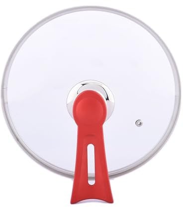 PtaTt Coperchio In Vetro Temperato 20-36cm Coperchio Per Pentole In Acciaio Inox Addensato Coperchio Universale In Vetro Trasparente Coperchio Per Padella E Pentola a Vapo red- 36cm