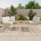 Merax Gartenlounge für 4-5 Personen,Gartengarnitur Sitzgruppe Sofa Lounge,Poly Rattan Garnitur in Aprikosengrau & Natural