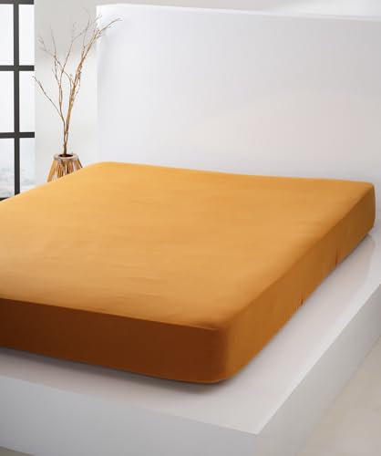 Strauss Home® Premium Musselin Spannbettlaken 90-100x200cm Braun 100% Baumwolle extra weich
