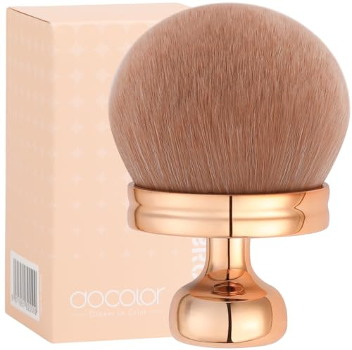 docolor Selbstbräuner Pinsel Extra Groß für Körper, 7,6cm Kabuki Pinsel | Gold mit Weichen Veganen Kunsthaarborsten, für Bräunungslotion, Sonnencreme & Bodyluminizer - Tierversuchsfrei