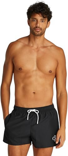 Calvin Klein Bañador Hombre Short Drawstring con Cintura Ajustable, Negro (Pvh Black), L