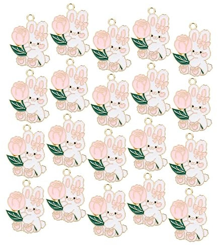 SEWOART 20St Zubehör Anhänger hasen anhänger hasenanhänger wohnungsdeko wohnraumdeko Cartoon-Schlüsselanhänger Häschen-Anhänger Kaninchen-Anhänger Kaninchen Charme Legierung Rosa