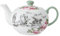 Mikasa and The V&A Mini Teapot, Small Lidded Teapot for One, 400ml, Alice in Wonderland Teaware, Bone China, Dishwasher Safe & Gift Boxed