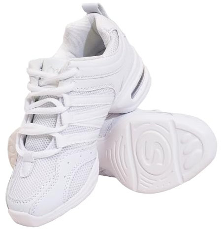 s.lemon Tanzsneaker,Damen Geteilte Sohle Schnüren Jazz Tanz Sneaker Weiß 39