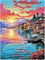 FURONGHUAK Peinture par Numéros pour Adulte, DIY Peinture Acrylique pour Adultes Enfants débutants Facile sur Toile 40×50 cm avec peintures et pinceaux sans Cadre-Coucher de soleil sur le lac