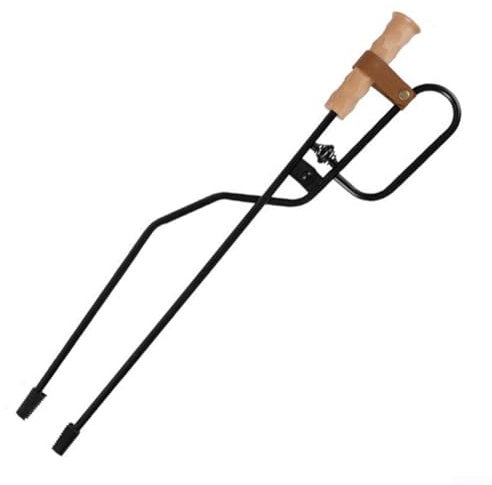Hasaller Outdoor Camping Feuerzange 50,5 cm lang hitzebeständige Stahl Grillzange Kamin Schürhaken Werkzeug Tragbares Blasrohr Müllgreifer für Lagerfeuer Lagerfeuer Feuerstelle Ofen Zubehör (Typ 1)