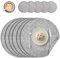 Set de Table et Dessous de Verre Lot de 6, Sets de Table Rond Cuir Double Face Set de Table Lavable Antidérapant Plastique Dessous de Tabl Chaleur Résiste (Gris)