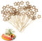 TIESOME 50 Stück Stern Cocktailspieße, Spieße Fingerfood Zahnstocher Holz Spiesse für Snacks Fingerfood für Grillgut Obst Cupcake Cocktail Dekoration