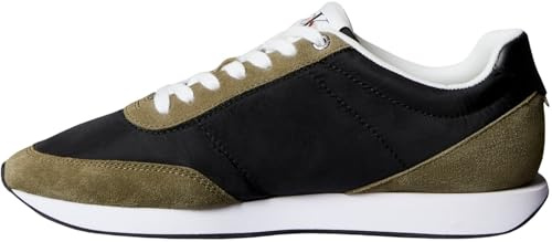 Calvin Klein Herren Runner Sneaker Retro Mix mit Logo, Mehrfarbig (Black/Capers/Bright White), 42