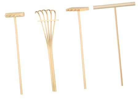 Generic 4pcs Sand Rake Desk Sandbox Zen Rake Garden Beach Zen Rake Mini Kit Zen Rake Full Size Sand Mini Rake Sand for Sandbox House Decorative Rakes Bamboo Beige