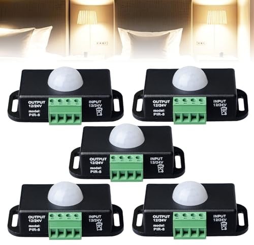 5 Stück Koerper Infrarot PIR Sensor, Dc 12v-24v Infrarot Sensor Schalter Automatik Mit Bewegungsmelder, Infrarot-Bewegungssensorschalter, Led Bewegungsmelder, Koerper Infrarot Bewegung Pir Sensor