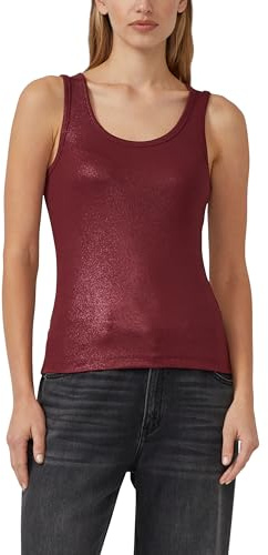 s.Oliver Geripptes Tanktop in Glitzer-Optik