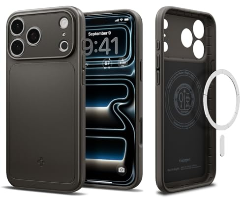 Spigen iPhone 17 Pro Hülle [Militärgeprüfter Schutz] Thin Fit MagFit Case Handyhülle Slim Kompatibel mit MagSafe –Gunmetal