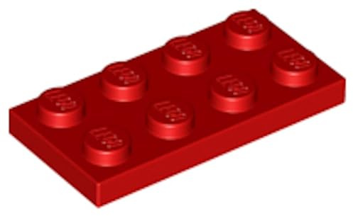 LEGO Construction Plate 2x4, Part 3020 (Red, 50, Bricks)