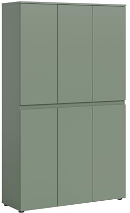 xonox.home - Universalschrank Scarpa 105x175x37cm in Smoke Green - Mehrzweckschrank Schrank Hochschrank Haushaltsschrank