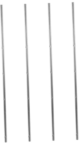 4 Stück Metall Tischfußballstangen Ersatz für Maschinen mit Griffen | Stahl, Eisen und Metall, Glatte Oberfläche, 8mm Buchsen, für Spielzimmer und Heimspaß