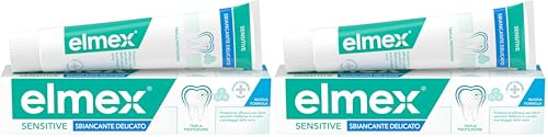 elmex Aufhellende Zahnpasta Sanfte empfindliche Zähne Sensitive 1 Packung mit 75 ml I Mit Aminfluorid I Weißere Zähne I Fleckenentfernung I Zahnaufhellung (Packung mit 2)