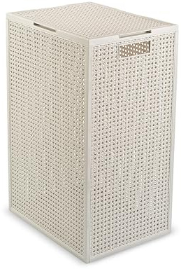 CURVER KAYA Wäschekorb, 60 l, Leinenoptik, Kunststoff