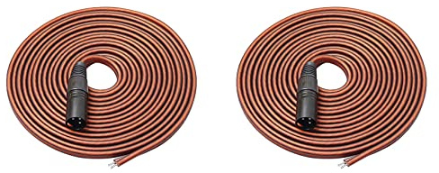 Deechate 2X XLR Speaker Cable, Speaker Bare Wire to XLR Plug Gold Plated XLR 3 Pin Male Connector Replacement Audio Cable