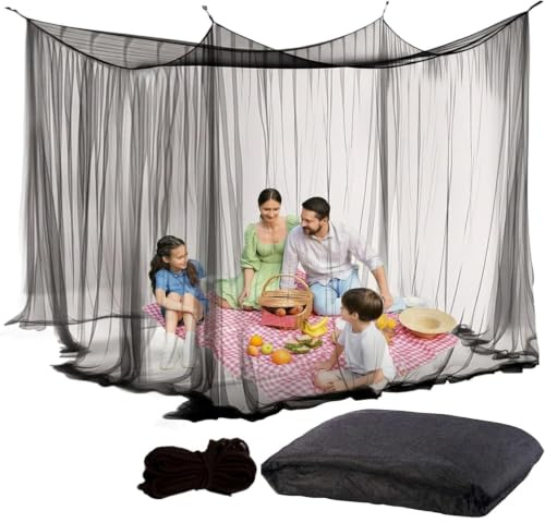 Zanzariera per Esterni 300x300x250cm, Zanzariera da Viaggio per Esterni, Zanzariera per Letto, 220 Mesh, Rete Antinsetti per Gazebo, Terrazzo, Balcone, Tenda e Giardino per Esterni BASTOUR