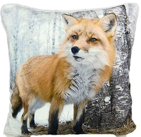 Hossner Plüschkissen 40 x 40 cm Fuchs Weihnachten Winter Kissenhülle Kissenbezug Fuchs