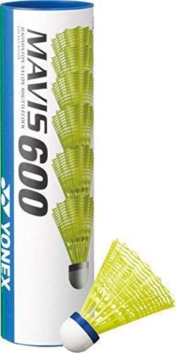 Onlysportsgear Sport Gear Yonex Mavis 600 Badminton-Federball Nylon Mittlere Geschwindigkeit Schlauch mit 6 Federbälle UK - Gelb, One Size