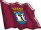 Artimagen - Pegatina Bandera Ondeante Ciudad de Madrid RESINA.