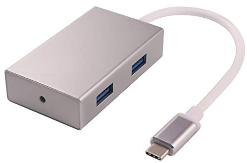 PremiumCord SuperSpeed USB-C Hub auf 4X USB 3.0, Aluminiumgehäuse, 5Gbps, SuperSpeed 3.2 Gen 1 Typ C Stecker, Länge 25cm
