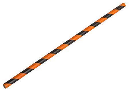 We Can Source It Ltd - Black & Orange Striped Paper Straws - Biodegradable - for Cocktails, Tumblers - Drinking, Birthday Party, Christmas Party Straws - 8inch/200mm - 250pc (1 Box)