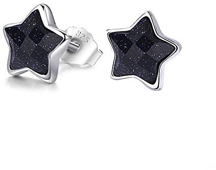 Fu You 925 Sterling Silber Ohrringe Sterne Ohrstecker Ohrschmuck Schmuck Geschenke Ohrringe für Damen Mädchen