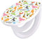 banjado Familien WC Sitz mit Absenkautomatik 44,5x37cm / Klodeckel/Klobrille mit Kindersitz aus hochwertigem Polypropylen/Toilettensitz Kindersitz integriert Motiv Fröhliche Tiere