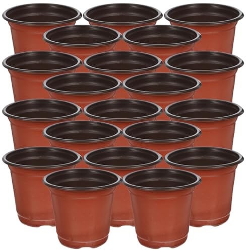 DOITOOL 50 Stück Kunststoff Pflanztöpfe Anzucht Klein Anzuchttöpfe Plastik Blumentopf 10cm Rund Kunststoff Anzuchttöpfe für Pflanzen Blumentöpfe für Sämlinge & Stecklinge (Durchmesser 100 mm)