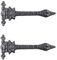 Paire de charnières en forme de fleur de lys 229 mm Noir