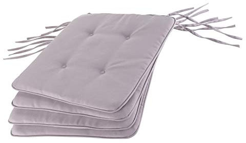 Alfresia 4 Premium Sitzkissen für den Garten | Wasserdicht Sitzkissen im Freien | Luxuriöse Gartenstuhlauflagen Gartenkissen (Gartensitzkissen in Hellgrau)